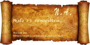 Nyári Armandina névjegykártya